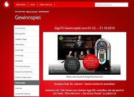 Golden Age Juke Box Gewinnspiel, Kabel Deutschland Gewinnspiel