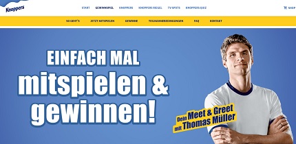 knoppers.de/gewinnspiel, Knoppers Code eingeben, Knoppers Gewinnspiel