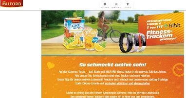 Milford Code eingeben, Milford Gewinnspiel