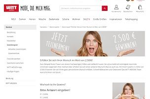 Witt Weiden Bargeld Gewinnspiel, Witt Weiden Gewinnspiel