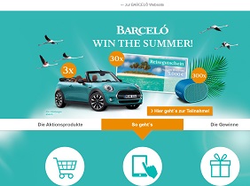 www.winthesummer.de, Barcelo Gewinnspiel, Barcelo Code eingeben