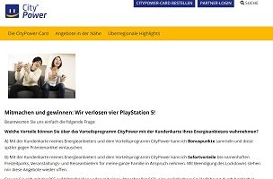 Playstation 5 Gewinnspiel, CityPower Gewinnspiel