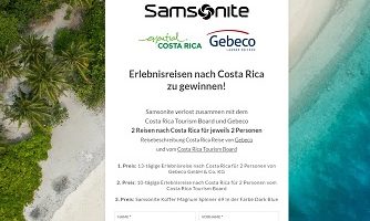 Costa Rica Reise Gewinnspiel, Samsonite Gewinnspiel