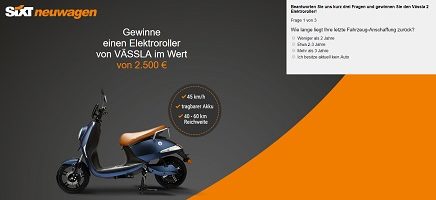 Vässla Elektroroller Gewinnspiel, Sixt Gewinnspiel