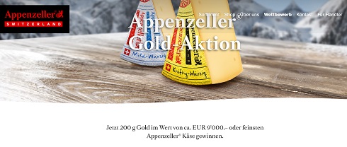 Gold Gewinnspiel, Appenzeller Käse Gewinnspiel