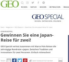 Japan Reise Gewinnspiel, Geo Gewinnspiel