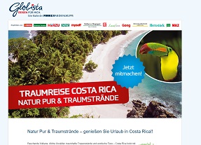 Costa Rica Reise Gewinnspiel, Globista Gewinnspiel