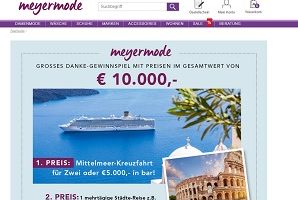 Meyer Mode Bargeld Gewinnspiel, Meyer Mode Gewinnspiel