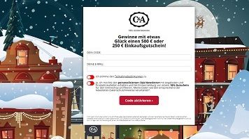 C&A Adventskalender Gewinnspiel, kalender.c-a.com Gewinnspiel