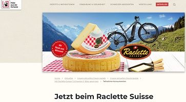 Flyer E-Bike Gewinnspiel, Raclette Suisse Gewinnspiel