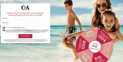 gewinnen.c-a.com, Code eingeben, C&A Gewinnspiel