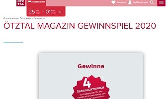 Ötztal Urlaub Gewinnspiel, Ötztal Gewinnspiel