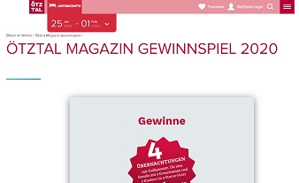 Ötztal Urlaub Gewinnspiel, Ötztal Gewinnspiel