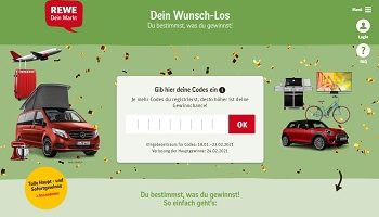 rewe.de/wunsch-los, Rewe Wunschlos, Rewe Gewinnspiel
