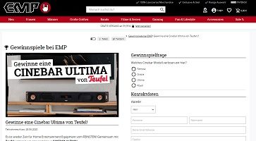 Teufel Cinebar Gewinnspiel, EMP Gewinnspiel