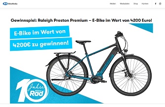 Raleigh E-Bike Gewinnspiel, Radfahren.de Gewinnspiel