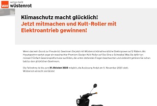 Schwalbe E-Roller Gewinnspiel, Wüstenrot Gewinnspiel
