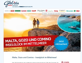 Malta Reise Gewinnspiel, Globista Gewinnspiel