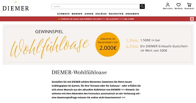 Diemer Bargeld Gewinnspiel; Diemer Gewinnspiel