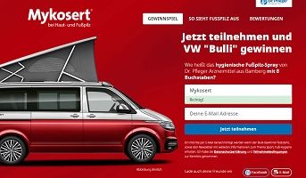 VW Bulli Gewinnspiel, Mykosert Gewinnspiel