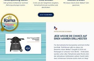 Rama Code eingeben, Rama Gewinnspiel