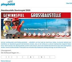 Playmobil Grossbaustelle Gewinnspiel, Playmobil Gewinnspiel
