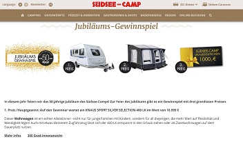 Knaus Wohnwagen Gewinnspiel, Südsee Camp Gewinnspiel