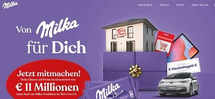 Milka Gewinnspiel, www.milka.de, von-milka-fuer-dich.milka.de