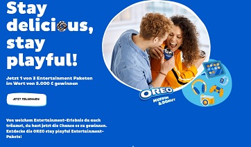 Oreo Entertainment Gewinnspiel, Oreo Gewinnspiel, donut-muffin.oreo.eu