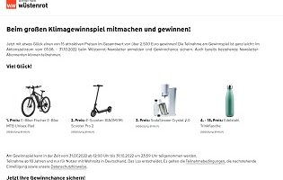 Fischer E-Bike Gewinnspiel, Wüstenrot Gewinnspiel