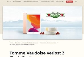 Apple iPad Pro Gewinnspiel, Tomme Vaudoise Gewinnspiel