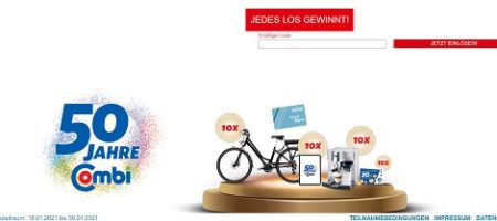 combi-de/jubi-weeks, Combi Rubbellos Gewinnspiel, Combi Gewinnspiel