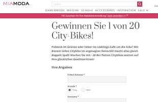 Miamoda Citybike Gewinnspiel. Miamoda Gewinnspiel