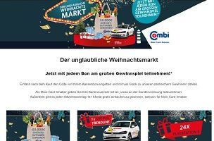 combi.de/weihnachten, Combi Code eingeben, Combi Gewinnspiel