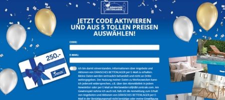 Dänisches Bettenlager Code eingeben, Dänisches Bettenlager Gewinnspiel
