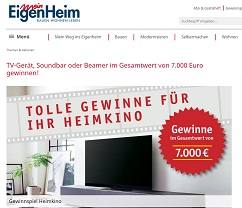 Panasonic TV Gewinnspiel, Mein EigenHeim Gewinnspiel
