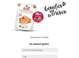 belli-mydays.de, Belli Cantuccini Code eingeben, Belli Cantuccini Aktion