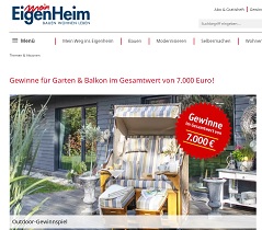 Balkon und Garten Gewinnspiel, MeinEigenheim Gewinnspiel