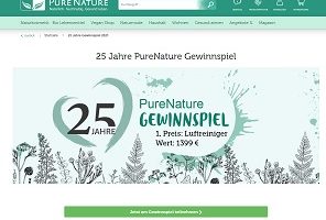 Luftreiniger Gewinnspiel, Pure Nature Gewinnspiel