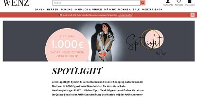 Wenz Gutschein Gewinnspiel, Wenz Gewinnspiel