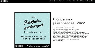Tandem Fallschirmsprung Gewinnspiel, Salanettis Gewinnspiel