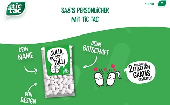 tic tac Code eingeben, tic tac Aktion