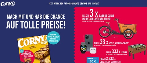corny-aktion.com, Corny Code eingeben, Corny Gewinnspiel