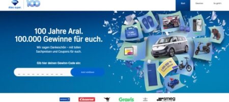 Aral Gewinnspiel, Aral Code eingeben, aral.de/100-jahre