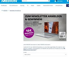 Medion Newsletter Gewinnspiel, Medion Gewinnspiel