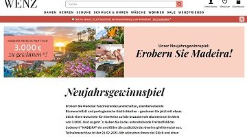 Madeira Reise Gewinnspiel, Wenz Gewinnspiel
