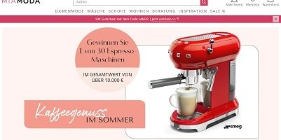 Smeg Espresso Maschine Gewinnspiel, MiaModa Gewinnspiel