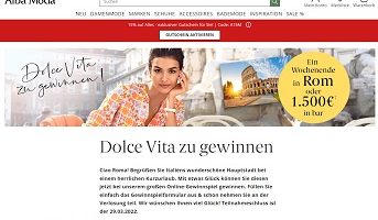 Alba Moda Bargeld Gewinnspiel, Alba Moda Gewinnspiel