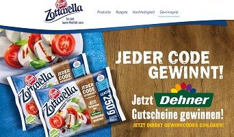 Zottarella Code eingeben, Zottarella Gewinnspiel