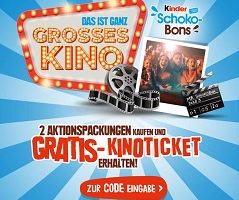 Kinder Schoko-Bons Code eingeben, Kinder Schoko-Bons Aktion